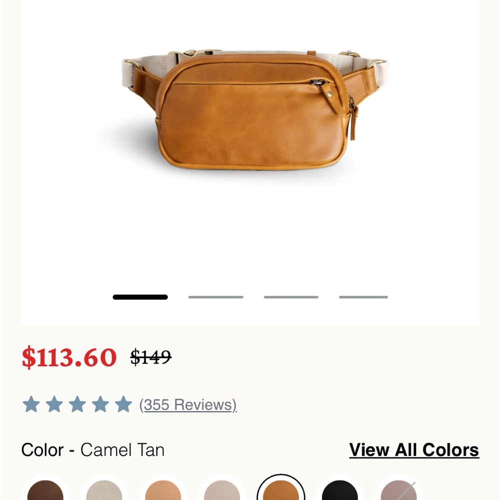 Andar Leather Camel Tan Belt Bag
